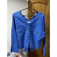 ราคา เสื้อเชิ้ตแขนยาวลายสก็อตสีน้ำเงิน (มือสอง) (15421394294)