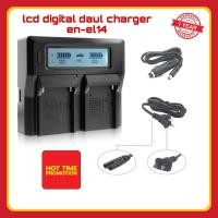 ราคา ที่ชาร์จแบตเตอรี่กล้อง NIkon รุ่น EN-EL14 Dual Digital Battery Charger with LCD Screen Compatible (6357029763)