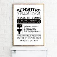 ราคา 1Pcs Canvas Print Flush Toilet Sign Print Septic System Sign for Sensitive Plumbing Do Not Flush Sign for Restroom and Septic Tank Canvas Painting (29604116497)
