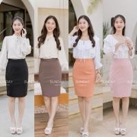 ราคา กระโปรงทำงาน ผ้าโรเชส ยาว 24 นิ้ว ผ่าหลังแหวก กระโปรงทรงเอ-ทรงสอบ (22157936491)