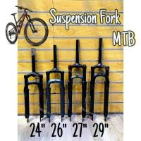 ราคา 24 "26" ส้อม Suspension จักรยาน 24 นิ้ว 26 นิ้ว MTB ดิสก์เบรก Ahead ส้อมส้อม Basikal MTB FORK SUSPENSION MTB (28978873890)