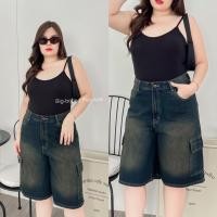 ราคา cargo-jeansกางเกงยีนส์คาร์โก้5ส่วนสีฟอกใหม่ผ้าไม่ยืดแต่โครตนิ่มใส่สบาย#size34-42#สาวอวบอ้วน#big-size (26138902310)