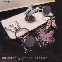 ราคา แหวนนิ้วมือ ชุบเงิน ลายผีเสื้อน่ารัก หรูหรา แวววาว สําหรับวางโทรศัพท์มือถือ 180 °พับ 360 ° แหวนขาตั้งโทรศัพท์ แบบหมุนได้ (23749932796)