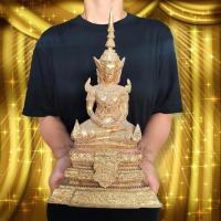 ราคา พระพุทธรูปศิลปะรัตนโกสินทร์ ปางสมาธิ (กว้าง9นิ้ว สูง13นิ้ว)พระรัตนะ เป็นพระพุทธรูปเนื้อโลหะปิดทองแบบเก่าใต้ฐานอุดดิน B (18132014739)