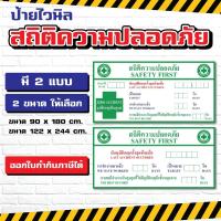 ราคา VL005 - ป้ายไวนิล สถิติความปลอดภัย - มี 2 แบบ และ 2 ขนาดให้เลือก / พร้อมเจาะรูแขวน (25960954211)