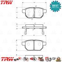 ราคา TRW ATEC ผ้าเบรคหลัง Altis ปี 2008-2013 ZZE141,ZRE141 TRW ATEC GDB 7729 AT อัลติส (27650649846)
