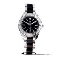 ราคา Used : TAG HEUER AQUARACER Black Dial Ceramic Diamonds Lady 35mm. (13420357405)