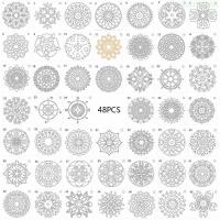 ราคา Nan 48 ชิ้นชุด Mandala Stencils ภาพวาด DIY สมุดภาพระบายสีอัลบั้มลายนูนแม่แบบตกแต่ง (48905017428)