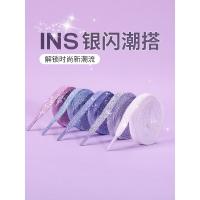 ราคา เชือกรองเท้ากลม เชือกรองเท้า รองเท้าผ้าใบสีขาว Converse แบบแบนสำหรับผู้ชายและผู้หญิง ลวดลายลูกไม้สีทอง ส่องประกายสวยงาม (51405818079)