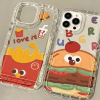 ราคา CODเบอร์เกอร์การ์ตูนTPUเคสสำหรับไอโฟน For iPhone 11 12 13 14 15 Pro Max XS Max XR 6 7 8 Plus เคสไอโฟนซิลิโคนนิ่มใส (22081940684)