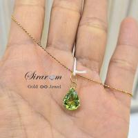 ราคา จี้เพอริดอทแท้สีเขียว น้ำหนักพลอย 2.50 กะรัต | ทองแท้ 0.5 กรัม ทรงหยดน้ำ เล่นไฟสวย ใส่แล้วดูแพง ✨ (45006281940)