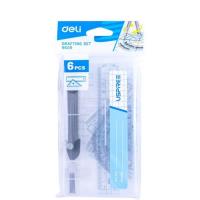 ราคา ชุด 6 ชิ้น เรขาคณิตพร้อมวงเวียน 9609 deli (27917374042)