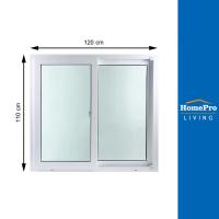 ราคา HOFFEN หน้าต่างบานเลื่อน UPVC S-S มุ้ง 120X110 ซม. สีขาว จัดส่งโดย HomePro (25960950992)