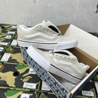 ราคา Vans Knu Old Skool กระดานหมากรุกสีเทาลูกไม้รองเท้าบอร์ดลําลองตัดต่ํา (47706579843)