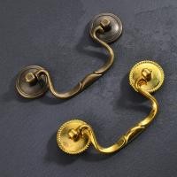 ราคา ยุโรปที่เรียบง่ายโบราณจับตู้ประตูตู้ตู้เสื้อผ้าประตูด้ามยาวพระลิ้นชักสีเขียวบรอนซ์หลุมระยะทาง80มิลลิเมตร รจ2ค (43578930120)