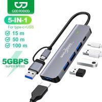 ราคา GOOJODOQ 5-in-1 5 Port USB 3.1 Type-C High Speed USB C HUB with 3.0 2.0 5Gbps TF SD Reader Card Slot PD for MacBook Pro Air USB C Splitter (23707972211)