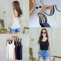 ราคา เสื้อกล้ามแขนกุดเว้าหลัง ทูโทน ผ้าเรย่อนเนื้อนิ่มเด้ง (15903621665)