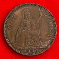 ราคา เหรียญอังกฤษ United Kingdom 1 penny ปี 1966 เหรียญ​ต่างประเทศ (29883111885)