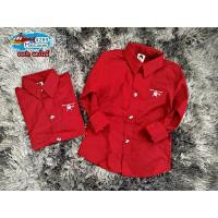 ราคา HC เสื้อเชิ้ตเด็ก แขนยาว สีแดงไวน์ เนื้อผ้าดีมาก ใส่แล้วหล่อ สินค้าคุณภาพครับ Kid shirt red wine color By TJElleshop (15180237917)