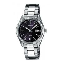 ราคา นาฬิกาข้อมือ Casio Lady ขอบหยักร่องสไตล์ Rolex LTP-1302D-1A1VDF 