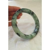 ราคา J56กำไลหยกพม่า เนื้อเทียนกึ่งแก้ว สีเขียวสดผสมขาวแซมเขียวสด (15830725415)