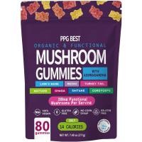 ราคา Organic & Functional เห็ด Gummies อาหารเสริม ASHIWAGANDHA,REISHI,Turkey Tail MAITAAKE, SHATAAKE Chaga CORDYCEPS เพิ่มความรู้ความเข้าใจ,ประสิทธิภาพปราศจากกลูเตน,Vegan Low CARB,GUMMIES80 (51005817866)