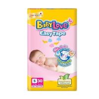 ราคา เบบี้เลิฟ อีซี่ เทป ผ้าอ้อมเด็กแบบเทป ขนาด S 30 ชิ้น (28284716175)
