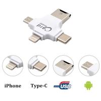 ราคา Idragon R006 เครื่องอ่านการ์ด 4 in 1 OTG Lightning Type-C Micro-USB TF Card (3882964566)