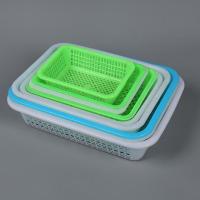 ราคา ตะกร้าท่อระบายน้ำพลาสติกตะกร้าพลาสติกสี่เหลี่ยมสีขาวตะกร้าผักตะกร้าผักแผงหน้าจอสี่เหลี่ยมจัตุรัสอีค (26176794489)