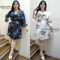 ราคา เสื้อผ้าสาวอวบ จั๊มสูท คนอ้วน เดรส ผ้าสปันลายดอก อก 40-46 นิ้ว (1008776569)