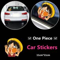 ราคา ☠ สติ๊กเกอร์ติดรถวันพีช ☠ 11ซม.ลูฟี่ตีกระจกสติ๊กเกอร์ติดรถยนต์ (29504940467)