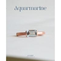ราคา Aquarmarine แหวนเงินแท้ Rosegold สินค้าลิมิเตด ทรงEmerald cut (48606394235)