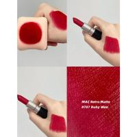 ราคา M.A.C Retro Matte Lipstick #707 สี Ruby Woo ลิปสติก mac พร้อมกล่องและถุงแบรนด์ แถมตัวอย่างน้ำหอม2ml (26506795260)