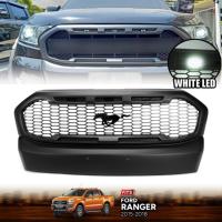 ราคา กระจังหน้า ตาข่าย ฟอร์ด พร้อมไฟกระจัง สีขาว/สีเหลือง มีโลโก้ ม้า Ford Ranger 2015-2018 (27820113775)