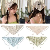 ราคา ผ้าโพกหัวดอกไม้เล็กๆกลางแจ้งโครเชต์สไตล์พระฝรั่งเศสสามเหลี่ยมกลวงออกถักวินเทจ ทําเอง ยางรัดผม (27687713718)