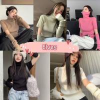 ราคา Elves✨พร้อมส่ง✨ เสื้อไหมพรมแขนสั้นคอเต่า แถมปลอกแขน ดีเทลปลอกแขนสอดนิ้ว ~80075~ (22831723264)