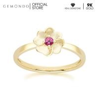 ราคา Gemondo แหวนทองคำ 9K ประดับพิงค์ทัวร์มาลีน ดีไซน์ดอกไม้บาน (40856802306)
