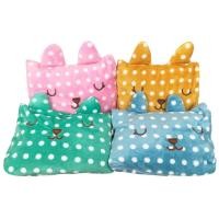ราคา หมอนผ้าห่ม ลายPolka Dot ลายจุด น่ารัก หน้าปักกระต่ายหลับ พกพาง่าย ขนาด 35x55 นิ้ว/90x140 ซม. ห่มได้ ผ้านุ่ม พร้อมส่ง (5879122018)