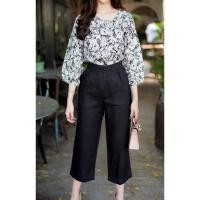 ราคา กางเกง 5 ส่วน ขาตรง ผ้าลินินแท้ 100% ซิปข้างสม็อคหลัง ฟรีไซส์ (41501198742)