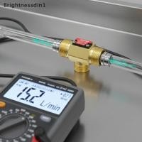 ราคา [Brightnessdin] ทองเหลือง Water Flow Sensor Hall Effect Flow Meter Liquid Flow Rate Sensor ทองเหลือง Flow Switch เครื่องตรวจจับการตรวจสอบดิจิตอล Bq (57707113569)