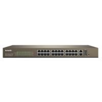 ราคา TENDA 24-Port 10/100M + 2-Port Gigabit TP/SFP Combo PoE Web Smart Switch| สวิตช์ PoE PoE PoE | TEF1226P-24-440W (43277985092)