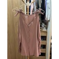ราคา เสื้อแขนยาวเปิดไหล่ ผ้ากึ่งไนล่อน กึ่งหางกระรอก สีชมพูกะปิ อก36-38 สภาพใช้งาน ไม่เปื้อน/ชำรุด (29238595423)