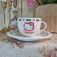ราคา แก้วกาแฟพร้อมจานรอง คิตตี้ งานแท้จากญิ่ปุ่น (40222124141)