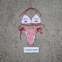 ราคา ชุดว่ายน้ำ 2 ชิ้น ลายเชอร์รี่สีแดง ไซส์ SM (26538794098)