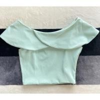 ราคา เสื้อครอปปาดไหล่สีเขียวมิ้น (13081381003)