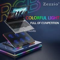 ราคา Zezzio F5 RGB แล็ปท็อป Cooler ฐาน 6 LED พัดลมพอร์ต USB คู่ 12-17 นิ้ว GAMING Notebook Cooler Coolin (24979536207)