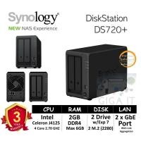 ราคา Synology NAS DiskStation รุ่น DS720+ (HDD 2 Bay w/Exp 7 Drive + 2 M.2, Quad Core 2.7 GHz, 2GB DDR4, 2 GbE) ประกัน 3 ปี (27865986369)