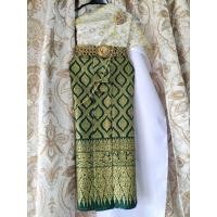 ราคา ชุดไทยเด็กสีขาว สไบ + ผ้าถุงสำเร็จรูป (24780221409)