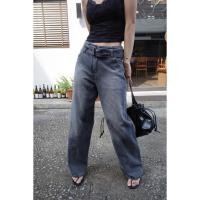 ราคา YUUAUN กางเกงยีนส์ ยีนส์สีดำ ฟอกเฟด ทรงกระบอก แถมเข็มขัด ACNIE BELTED JEANS - RELAXED FIT [ VN8705 ] (50002133798)