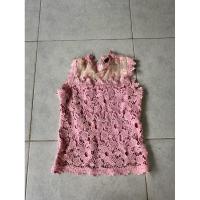 ราคา เสื้อแขนกุดสีชมพูลูกไม้ มีซับในให้ size s ป้าย Jew_Berry Shop (26586075741)